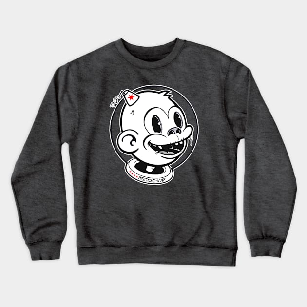 Astro Chimp Bubble BW Crewneck Sweatshirt by astr0_ch1mp